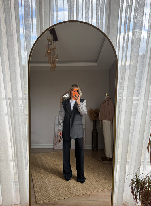 GRİ OVERSİZE TASARIM CEKET