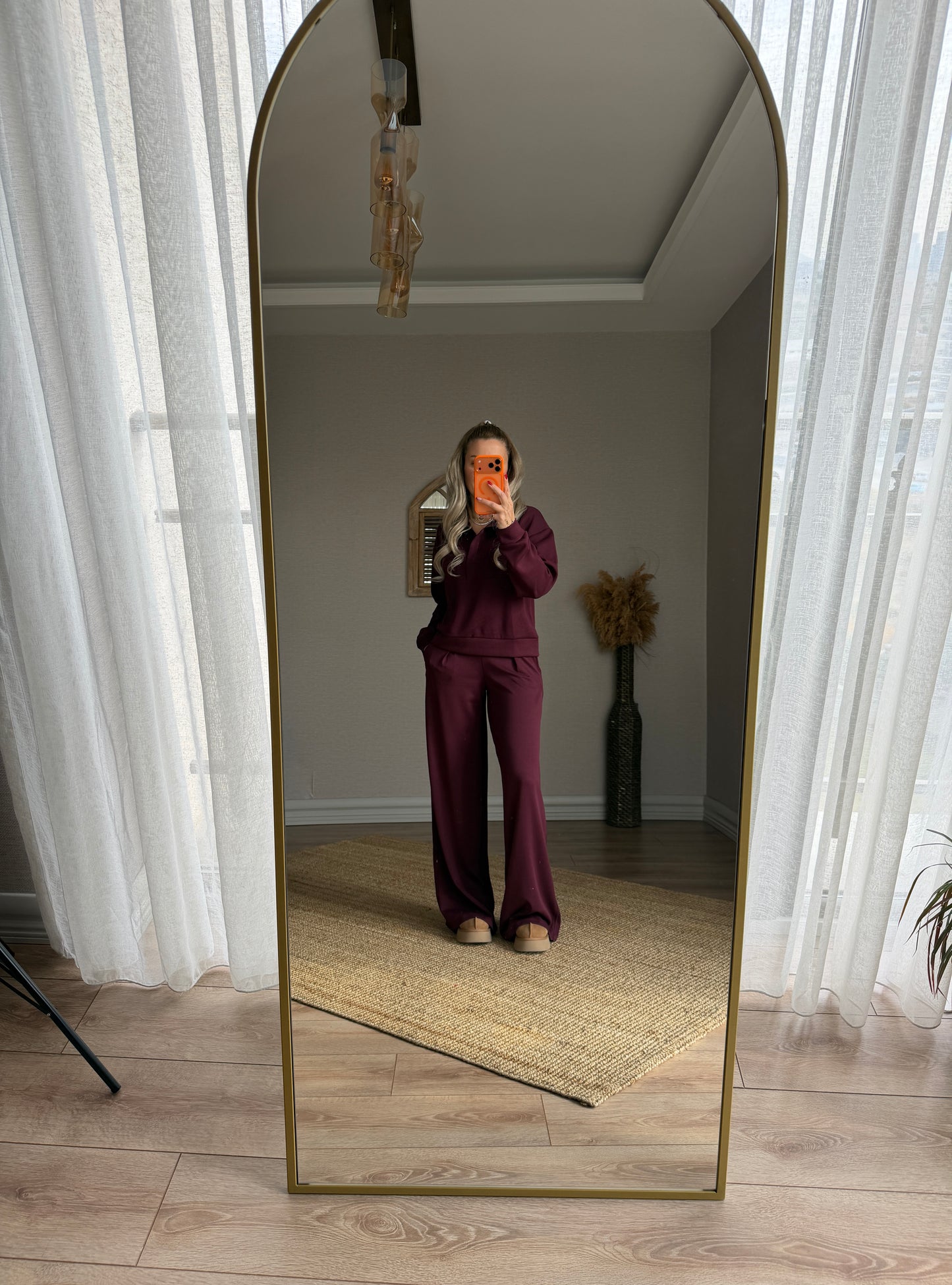 MODAL KUMAŞ BORDO EŞOFMAN TAKIMI