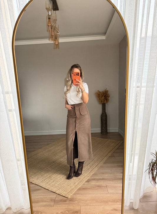 KAŞE AÇIK KAHVERENGİ ETEK