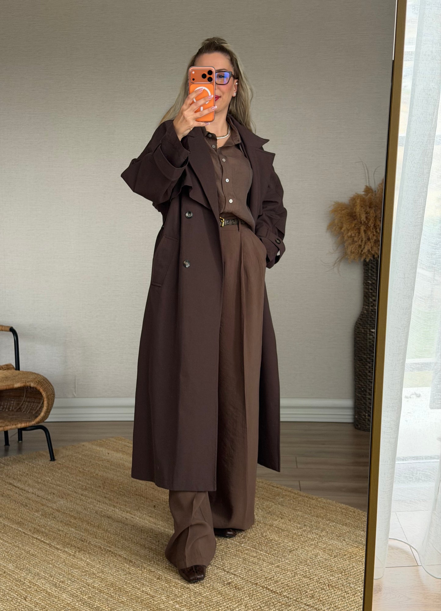KAHVERENGİ TENSEL PANTOLON