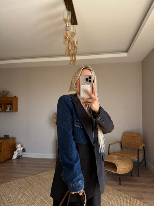 SİYAH KOT DETAYLI CEKET