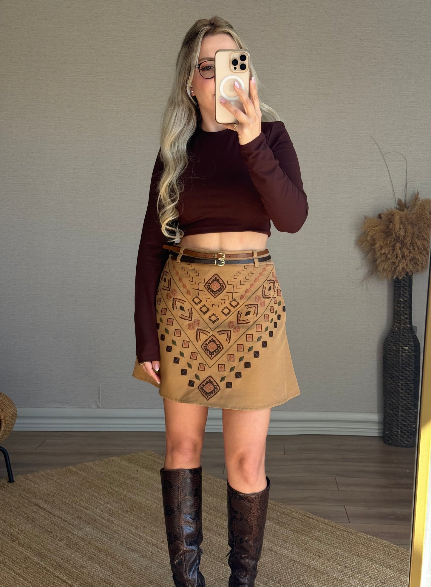 KAHVERENGİ UZUN KOL CROP