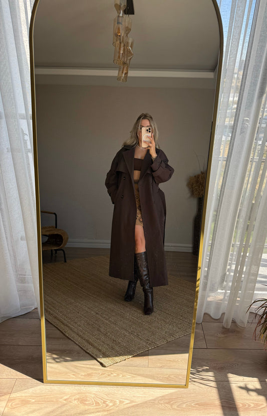 KAHVERENGİ UZUN TRENÇKOT