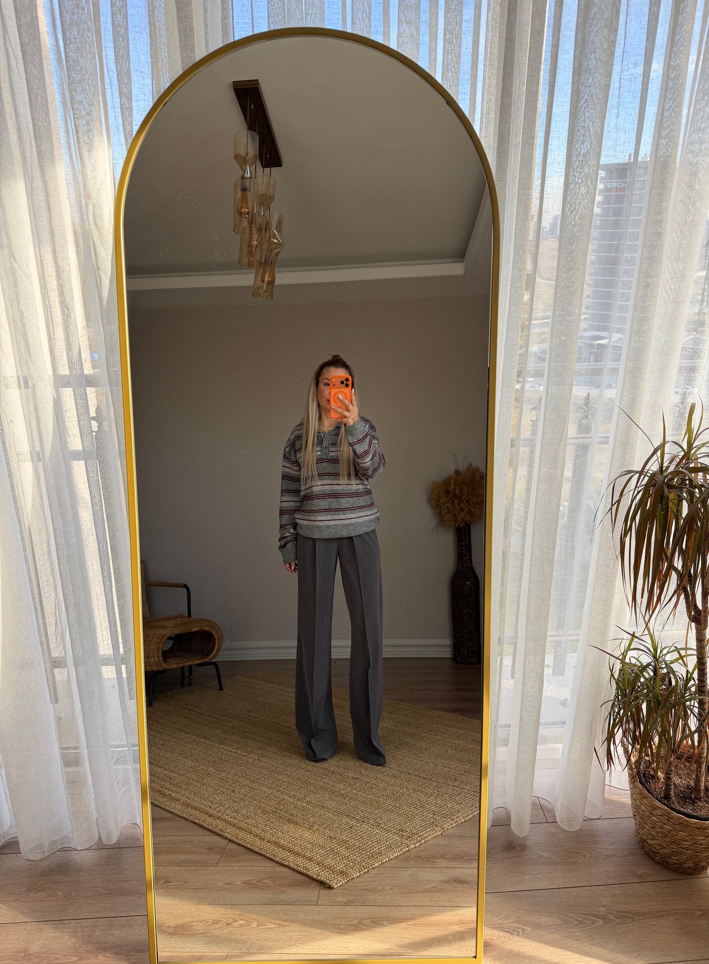 GRİ BELİ LASTİKLİ PALAZZO