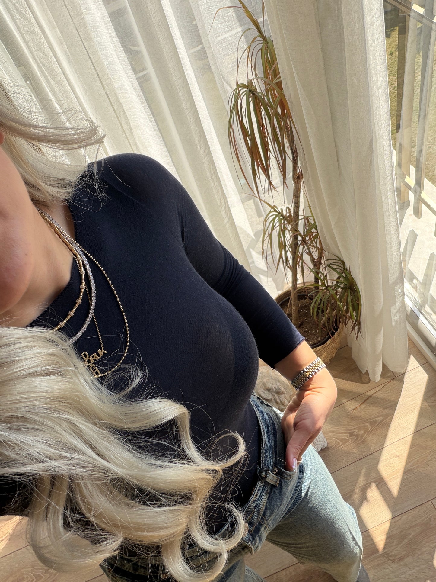 DİLVN LACİVERT KAŞMİR BLUZ