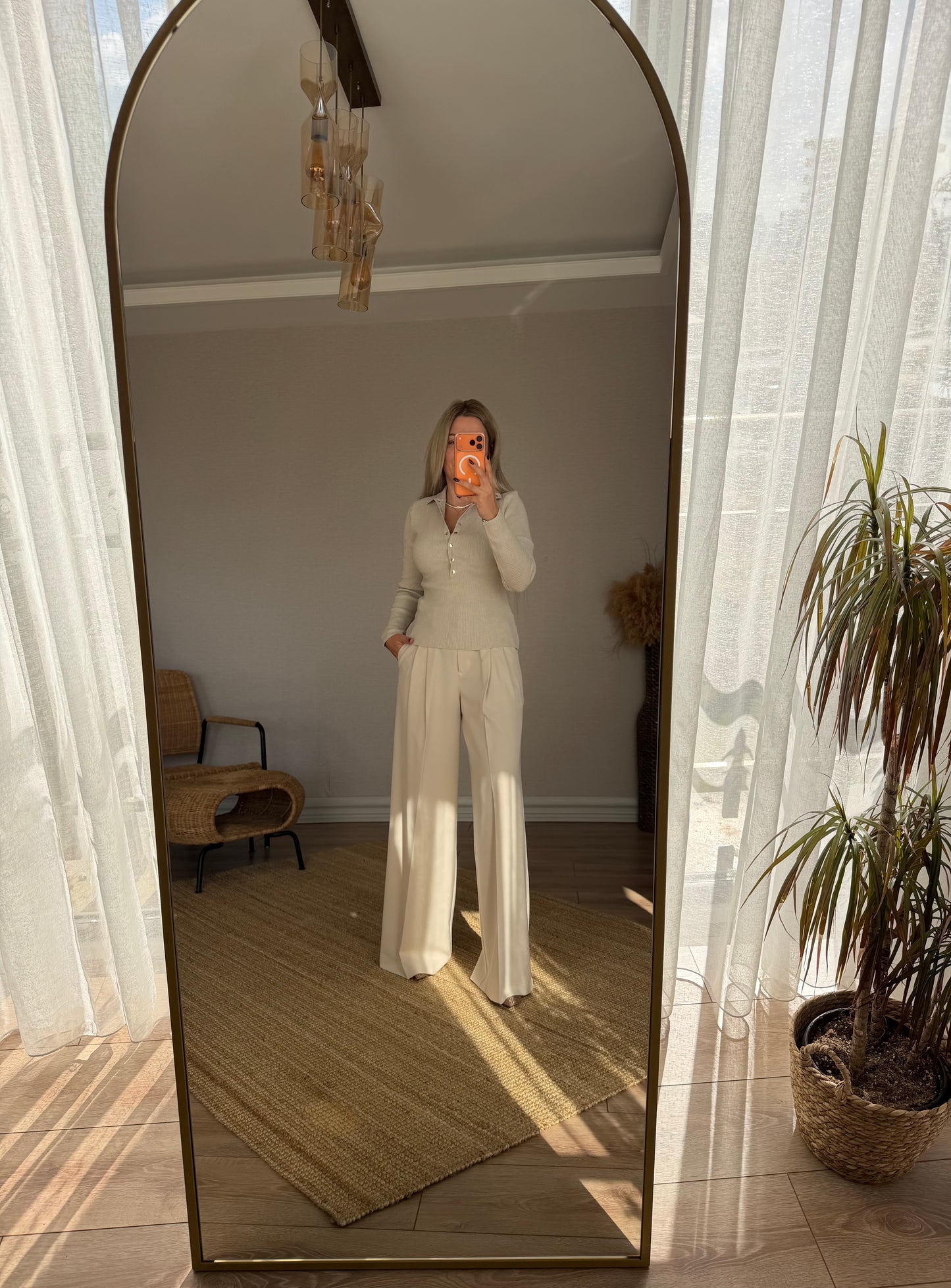 DİLVİN BELİ AYARLANABİLİR TAŞ RENGİ PALAZZO