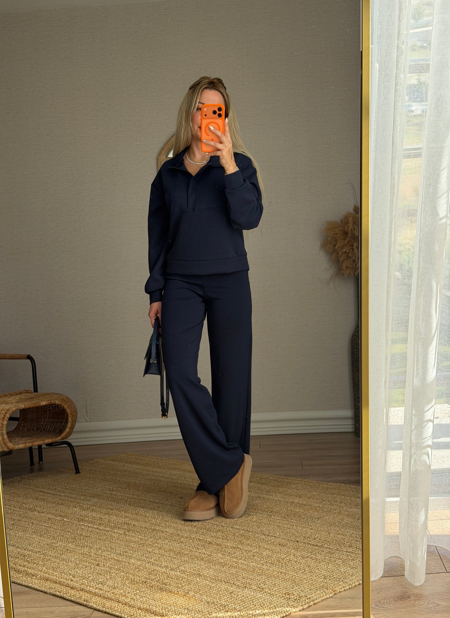 LACİVERT MODAL KUMAŞ EŞOFMAN TAKIM