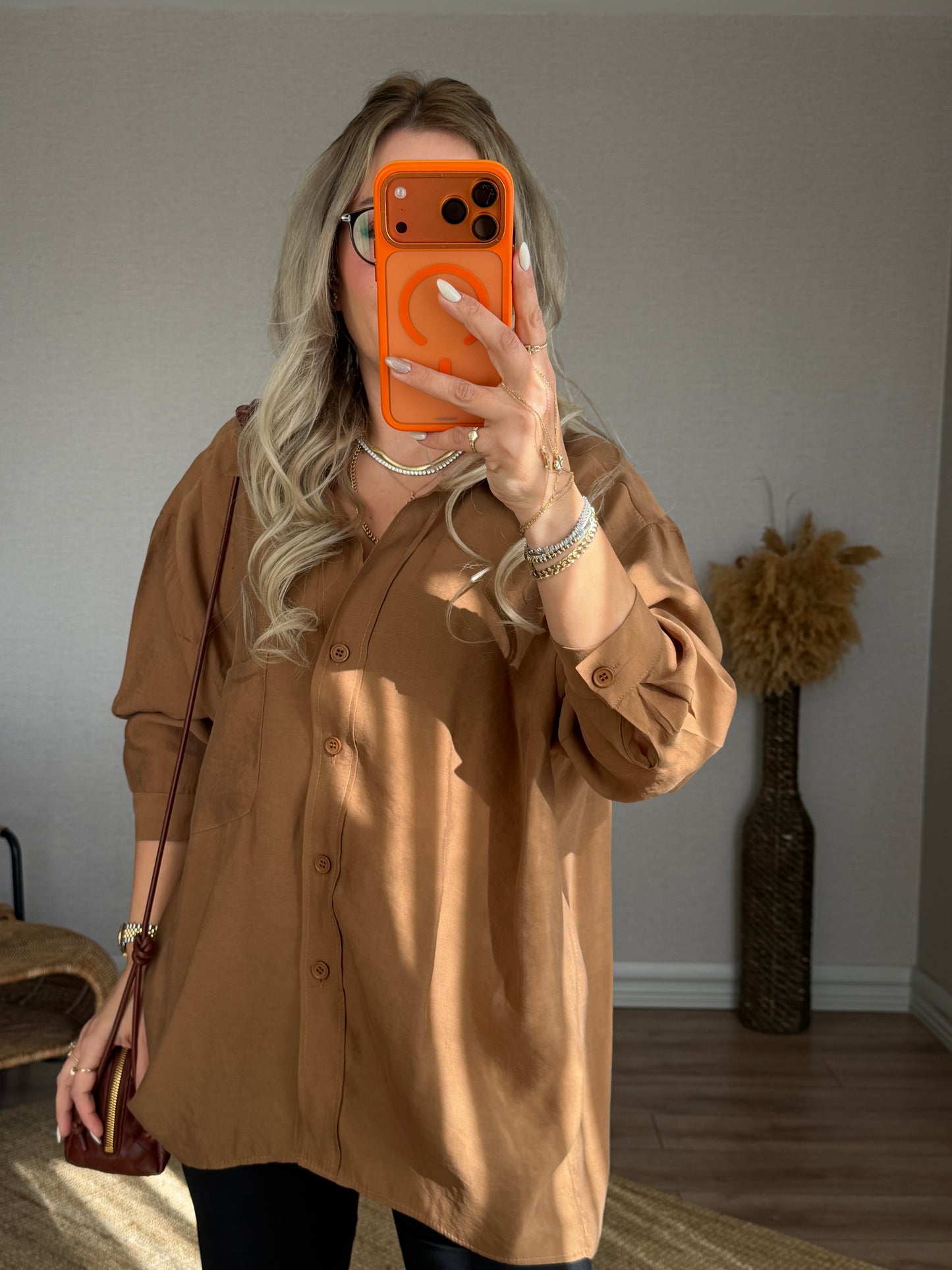 CAMEL RENK TENSEL GÖMLEK