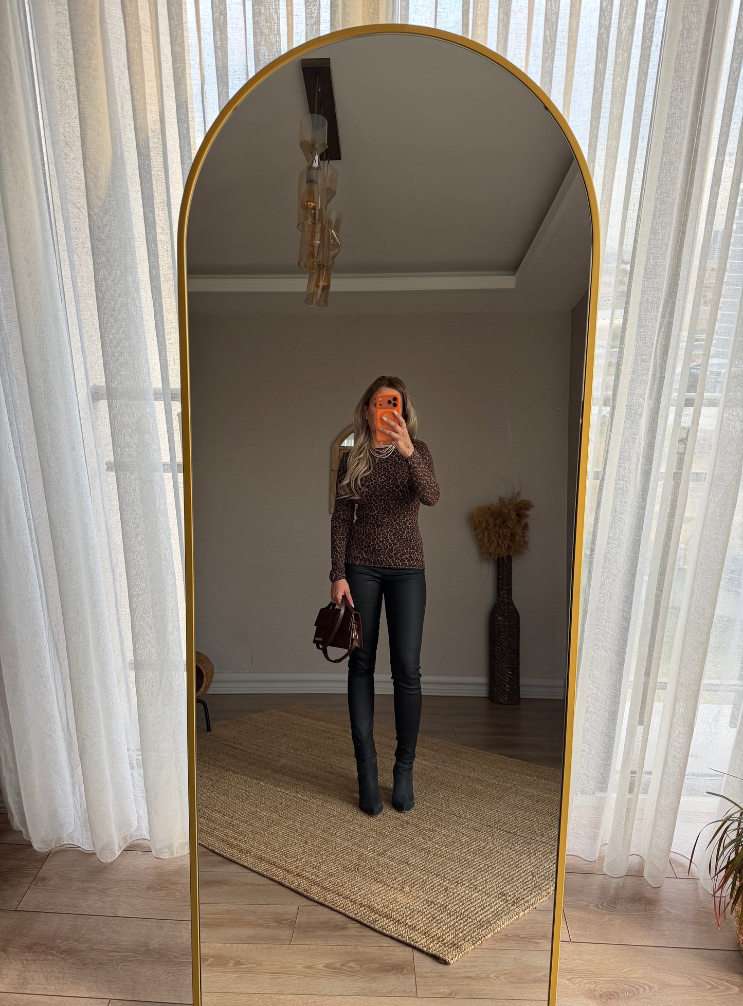 DİLVİN LEOPAR KAŞMİR BLUZ