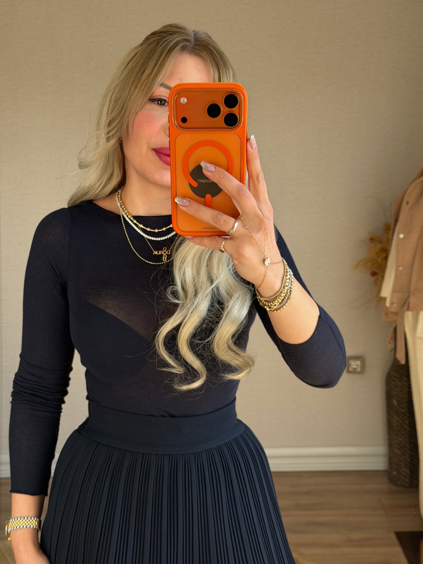 DİLVN LACİVERT KAŞMİR BLUZ