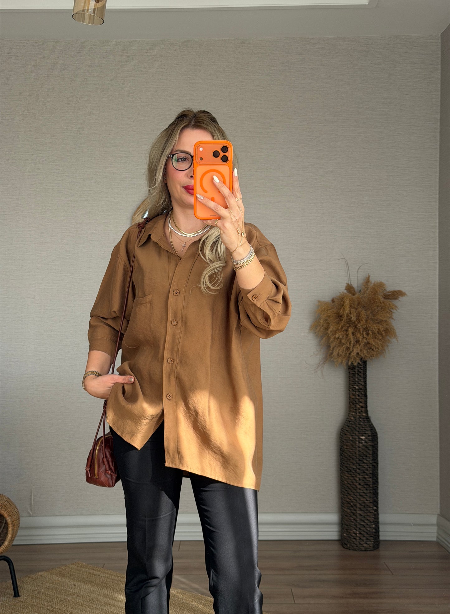 CAMEL RENK TENSEL GÖMLEK