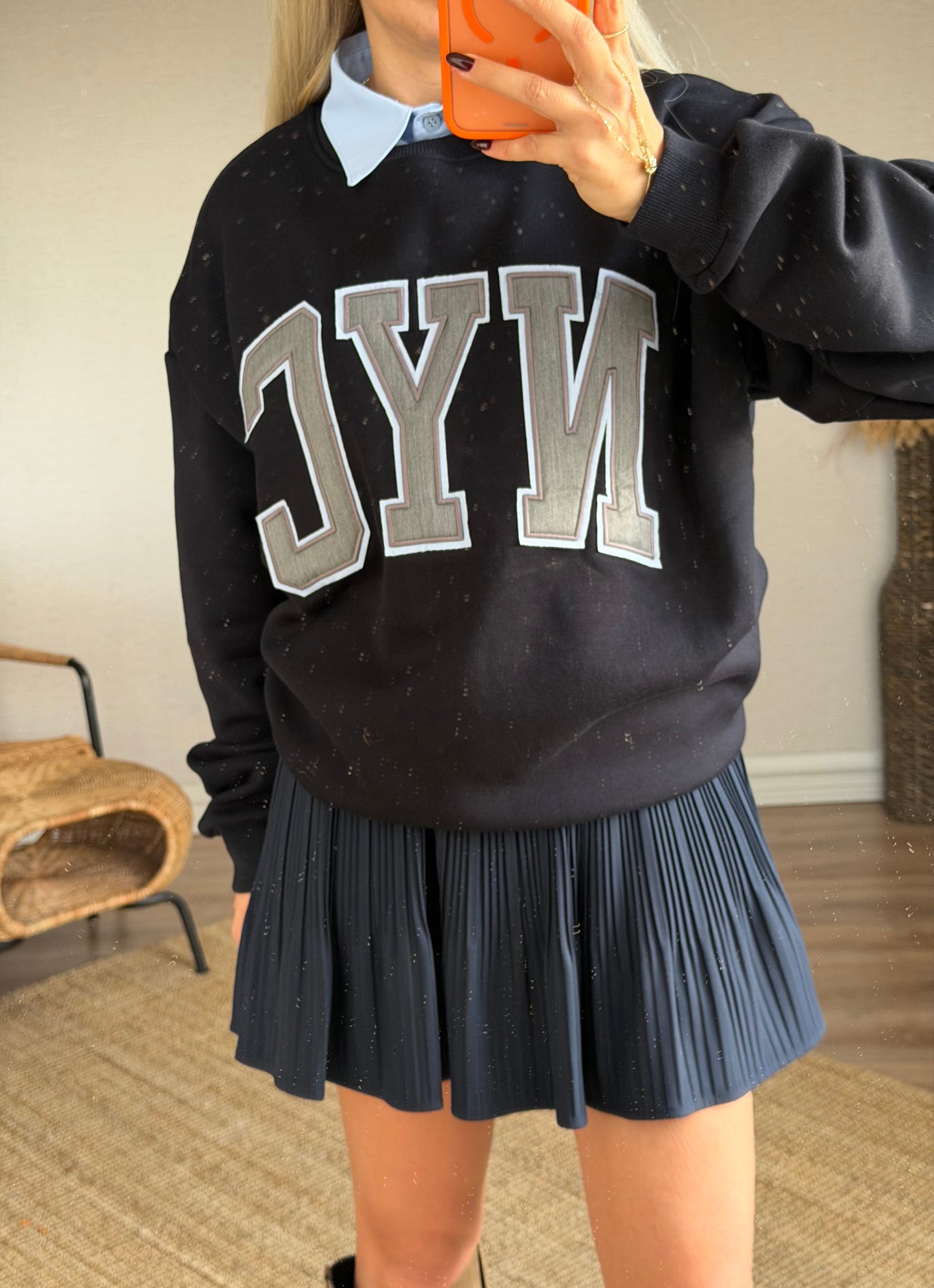 LACİVERT PİLİLİ ETEK