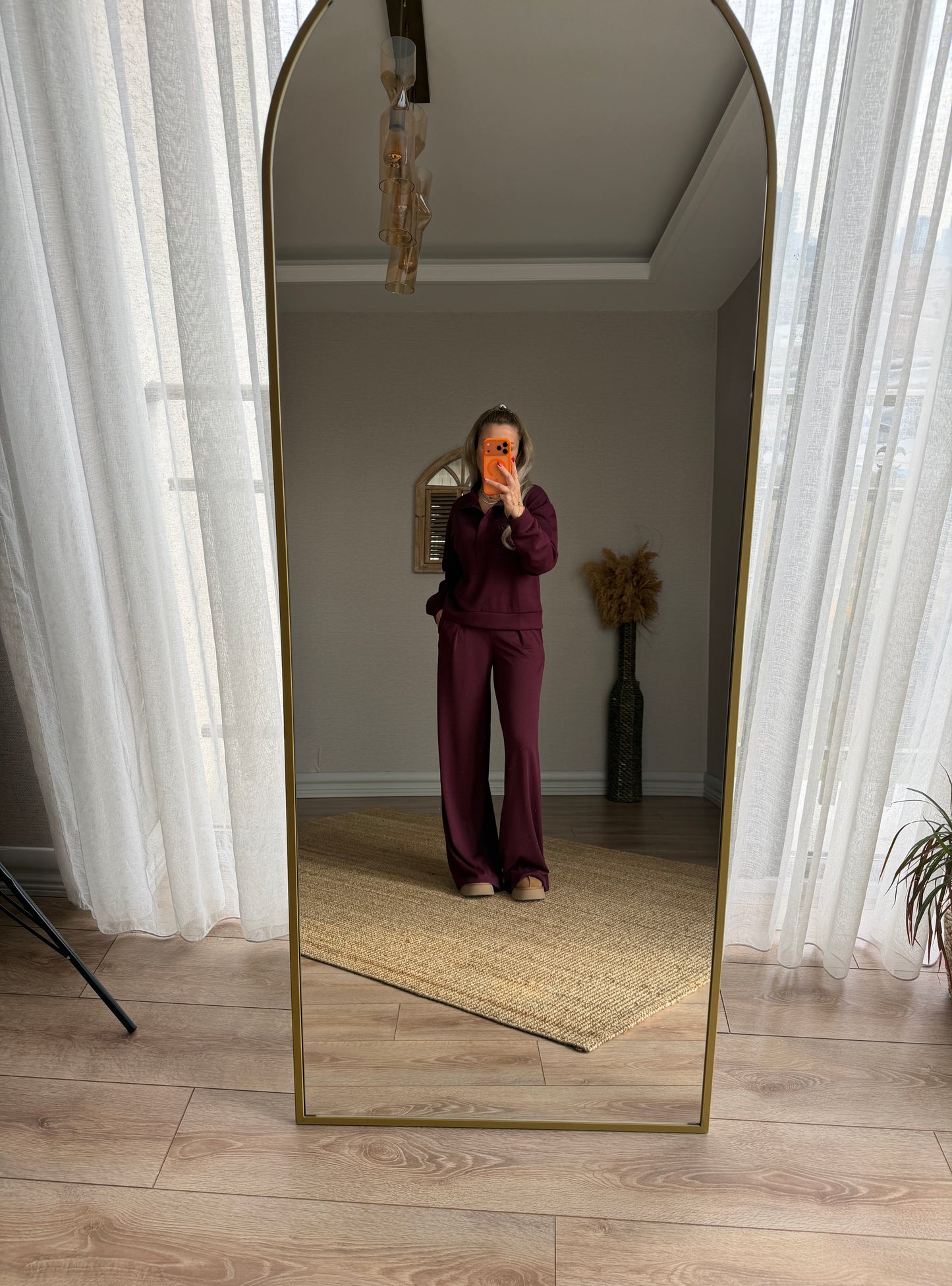 MODAL KUMAŞ BORDO EŞOFMAN TAKIMI