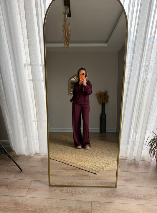 MODAL KUMAŞ BORDO EŞOFMAN TAKIMI