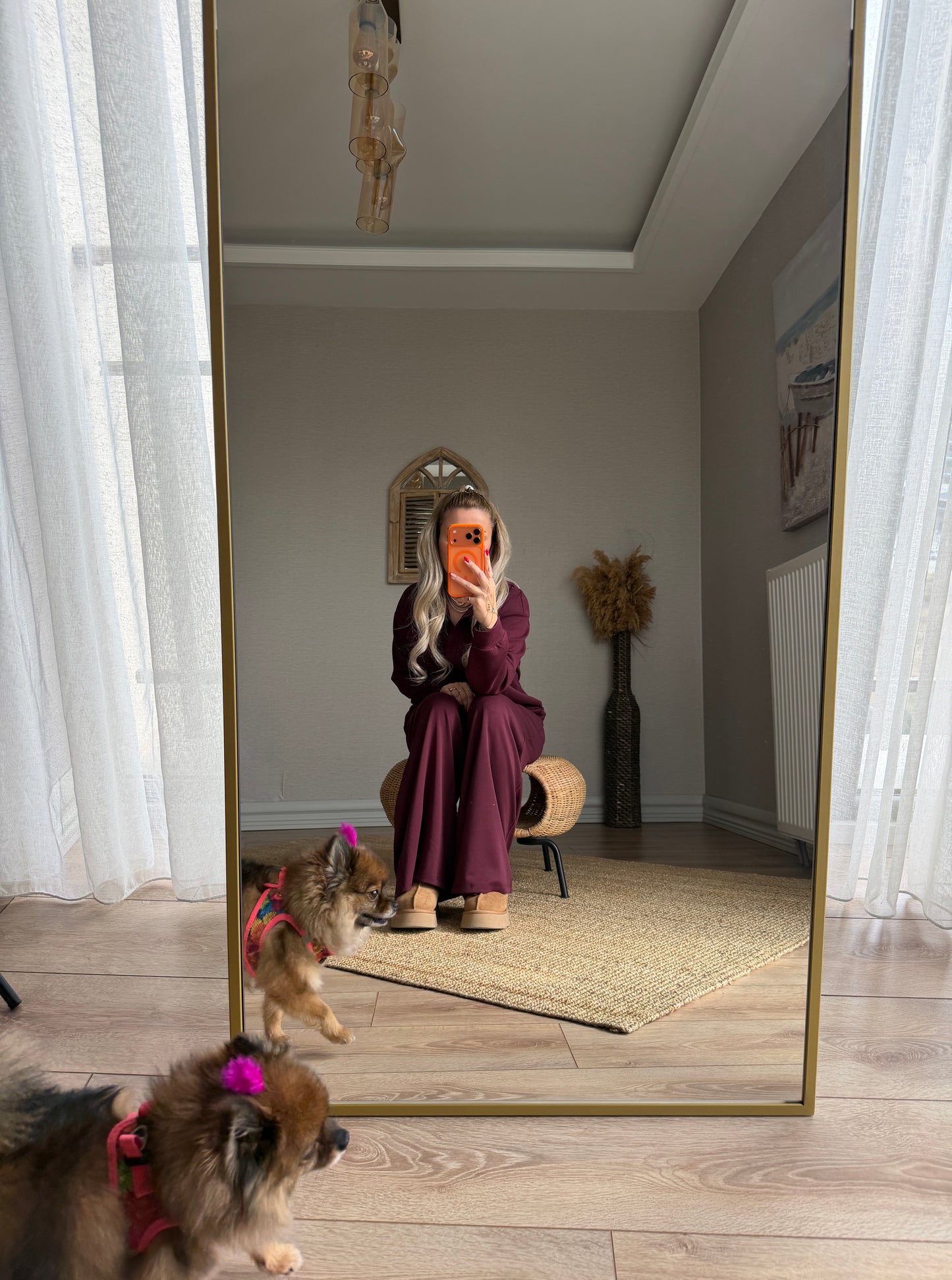 MODAL KUMAŞ BORDO EŞOFMAN TAKIMI