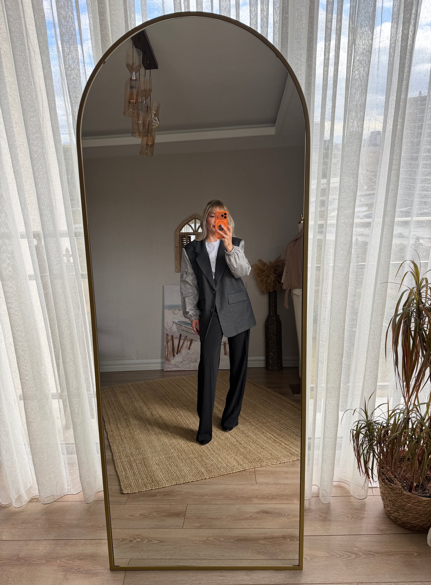 GRİ OVERSİZE TASARIM CEKET