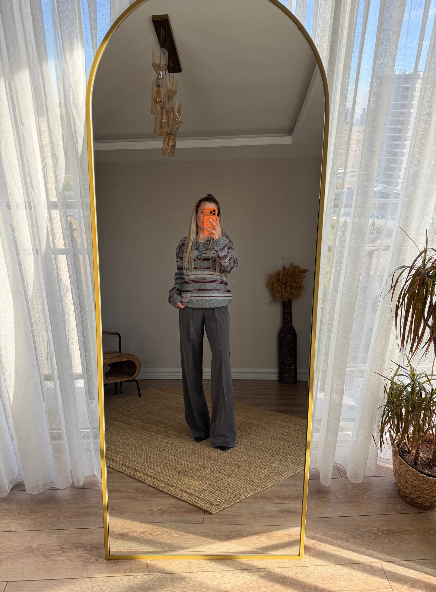 GRİ BELİ LASTİKLİ PALAZZO