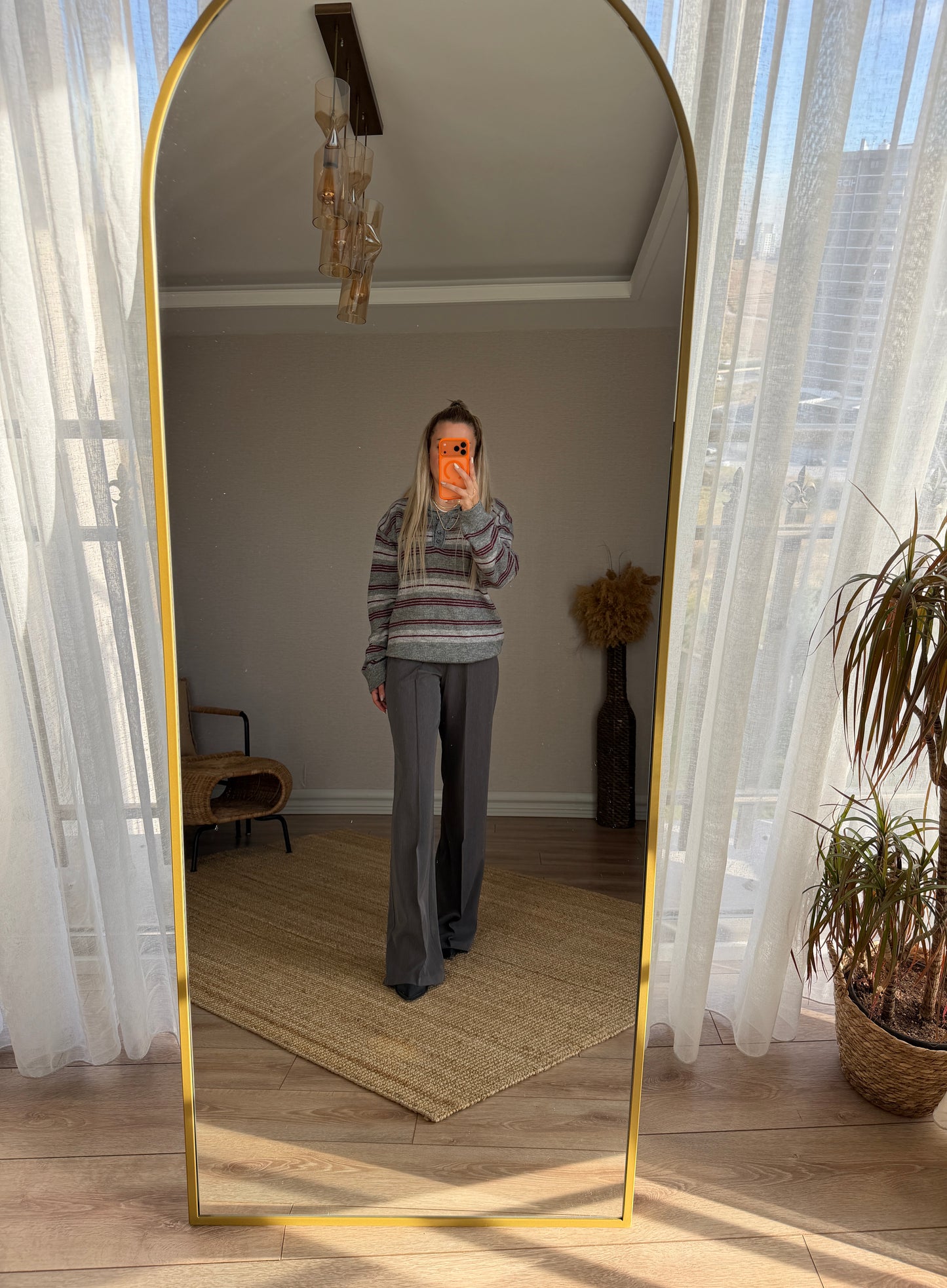 GRİ BELİ LASTİKLİ PALAZZO