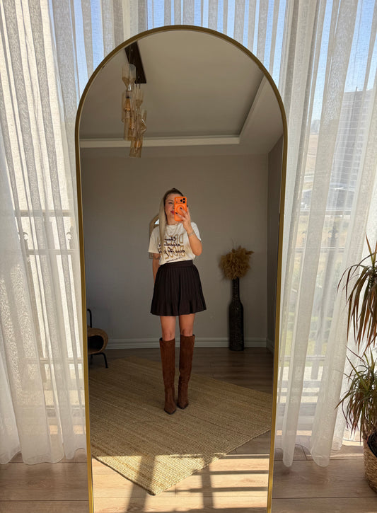 EKRU YAZI BASKILI TİŞÖRT