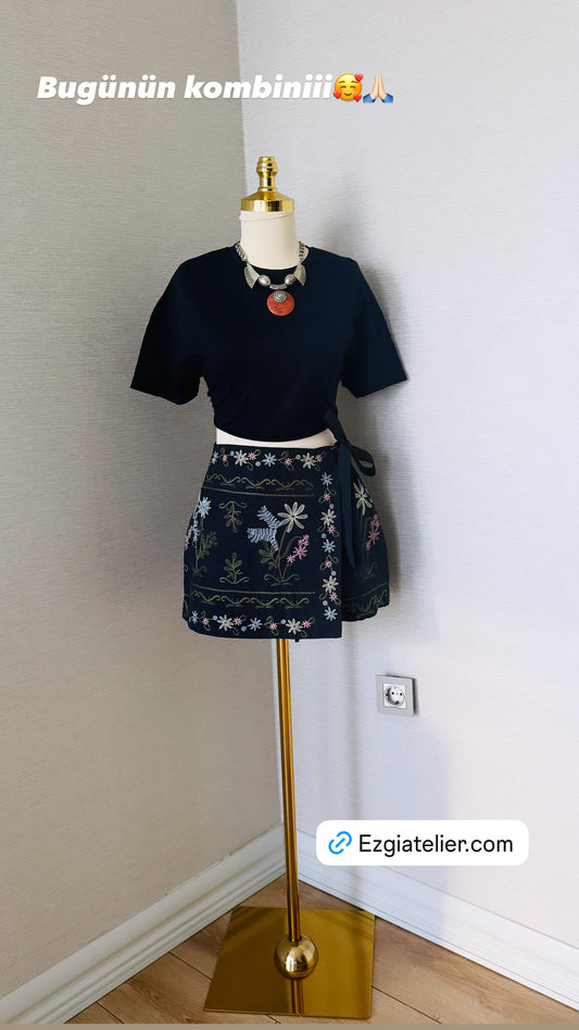 QUZU DESENLİ ŞORT ETEK