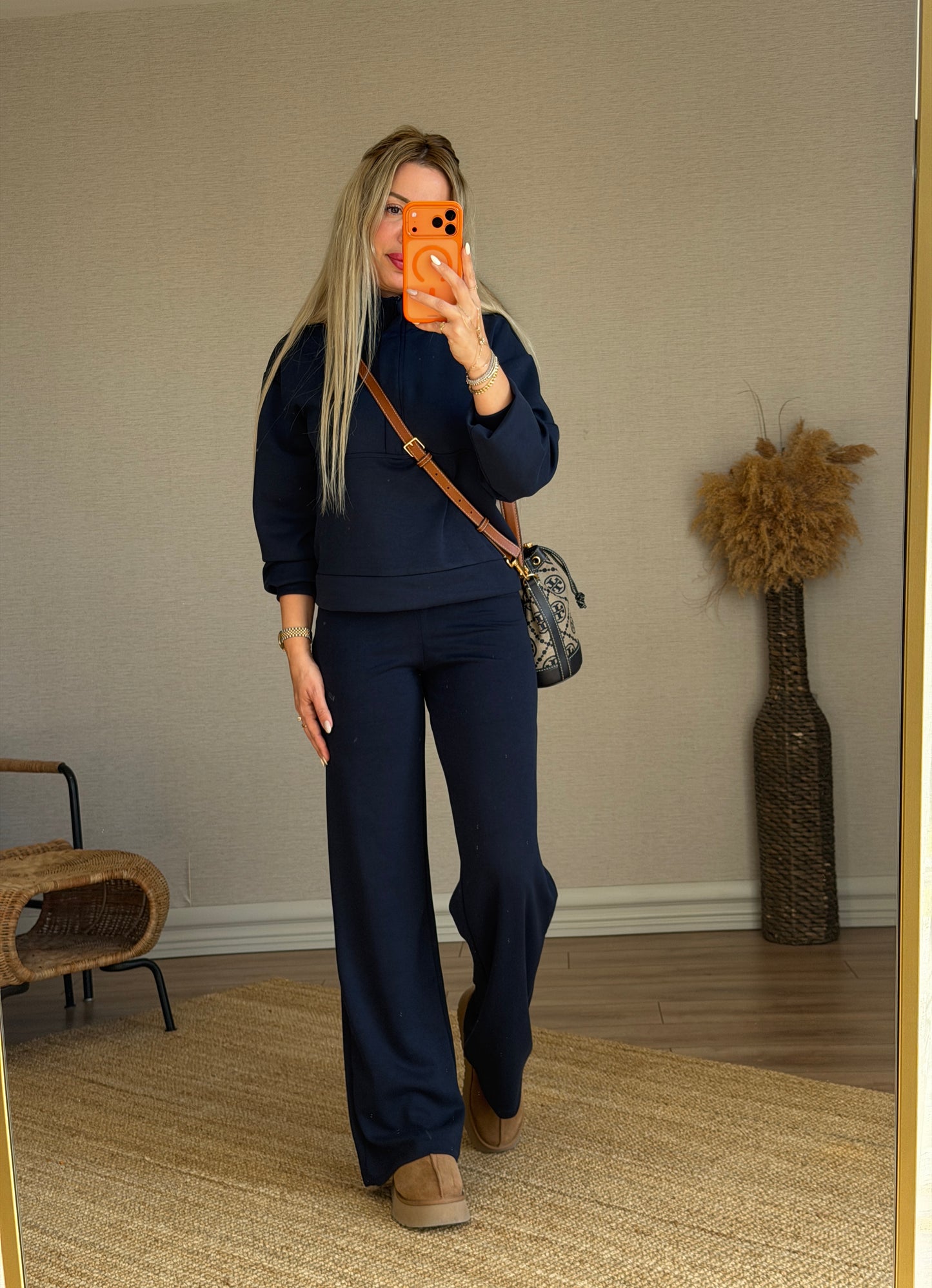 LACİVERT MODAL KUMAŞ EŞOFMAN TAKIM