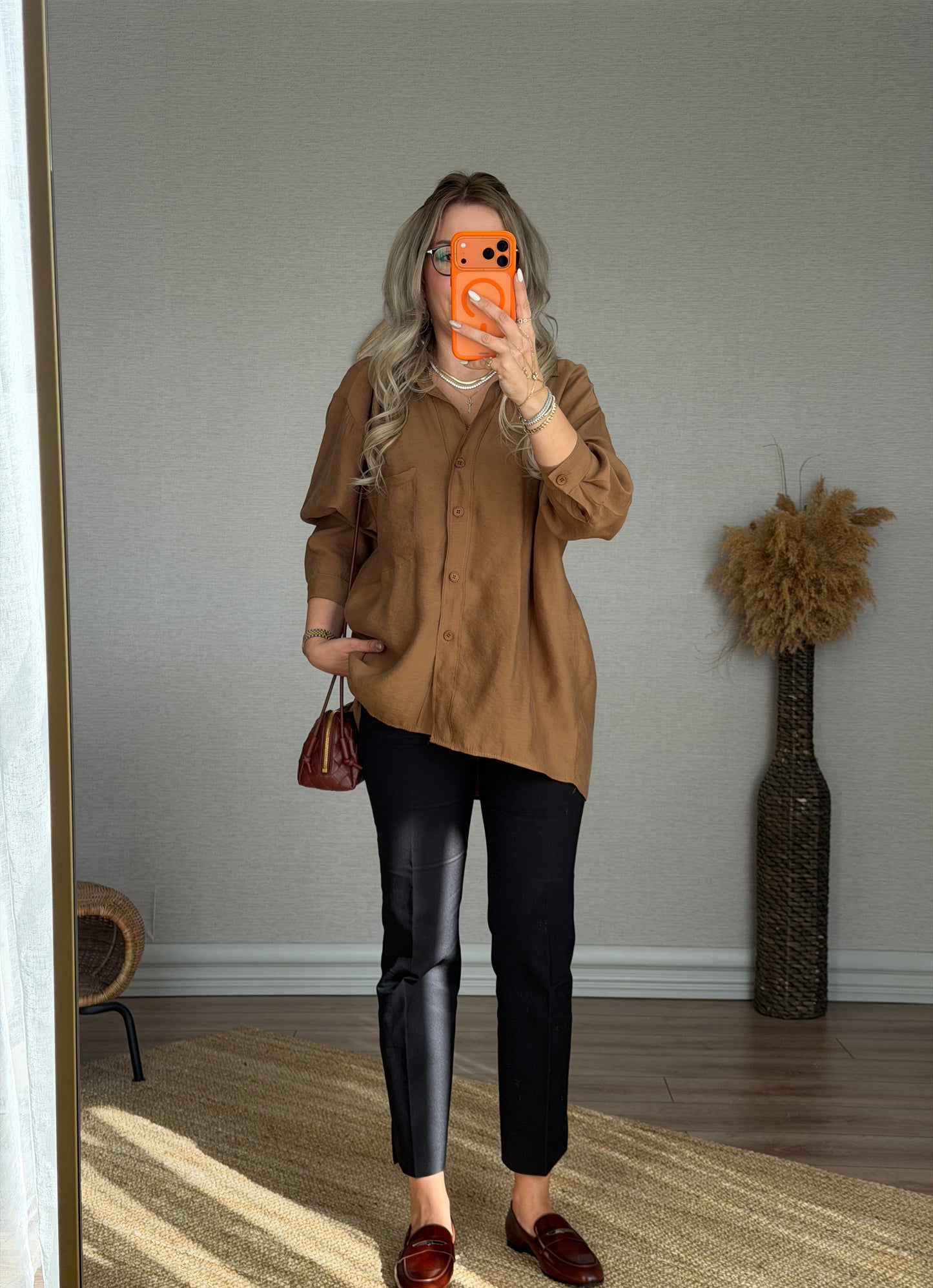 CAMEL RENK TENSEL GÖMLEK