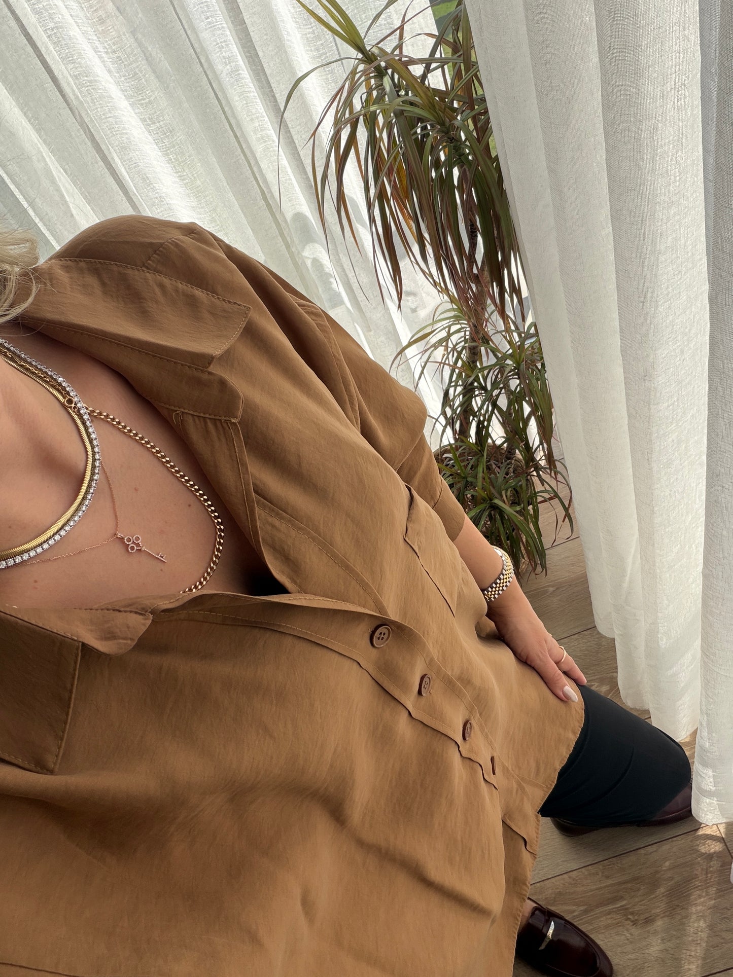 CAMEL RENK TENSEL GÖMLEK