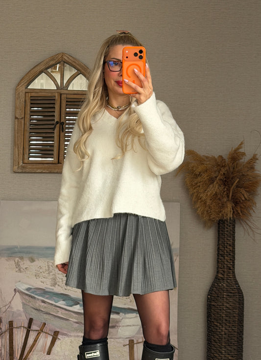 GRİ PİLİSELİ ETEK