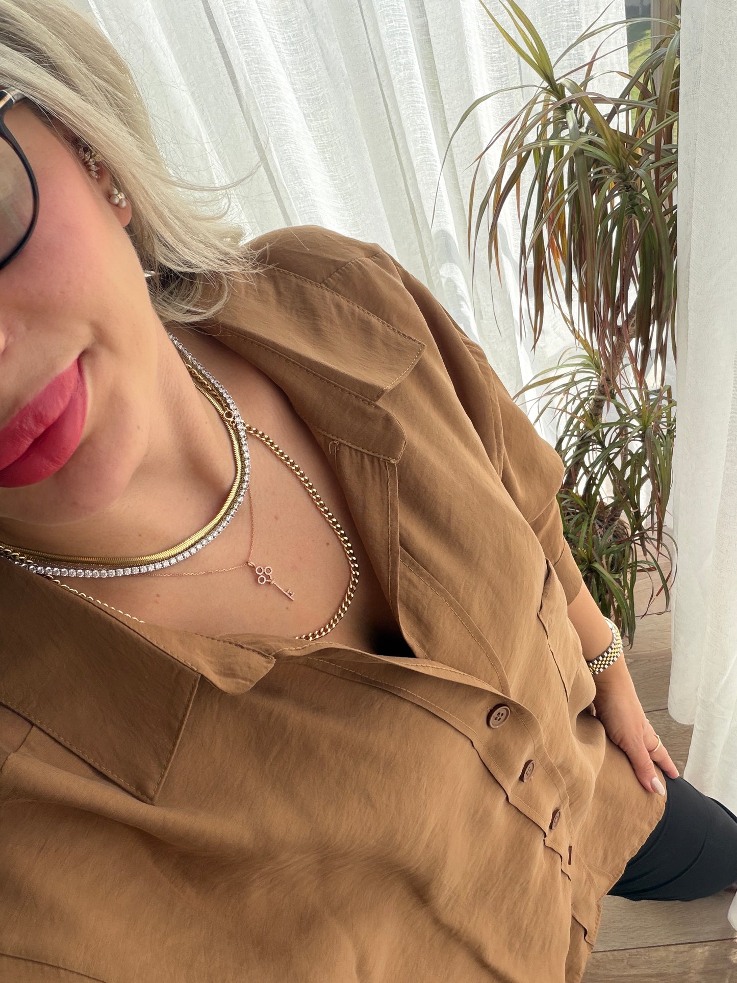 CAMEL RENK TENSEL GÖMLEK