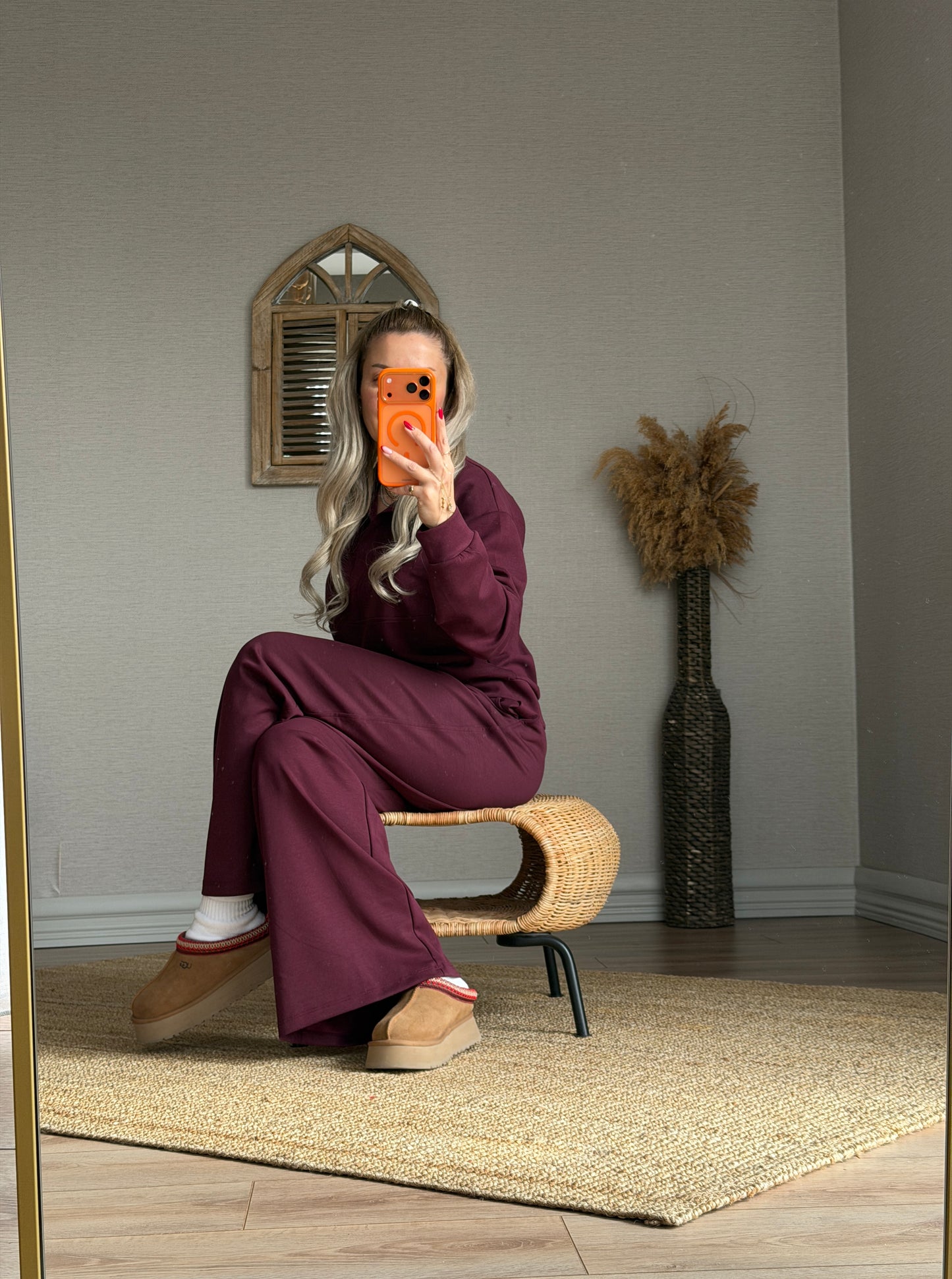 MODAL KUMAŞ BORDO EŞOFMAN TAKIMI