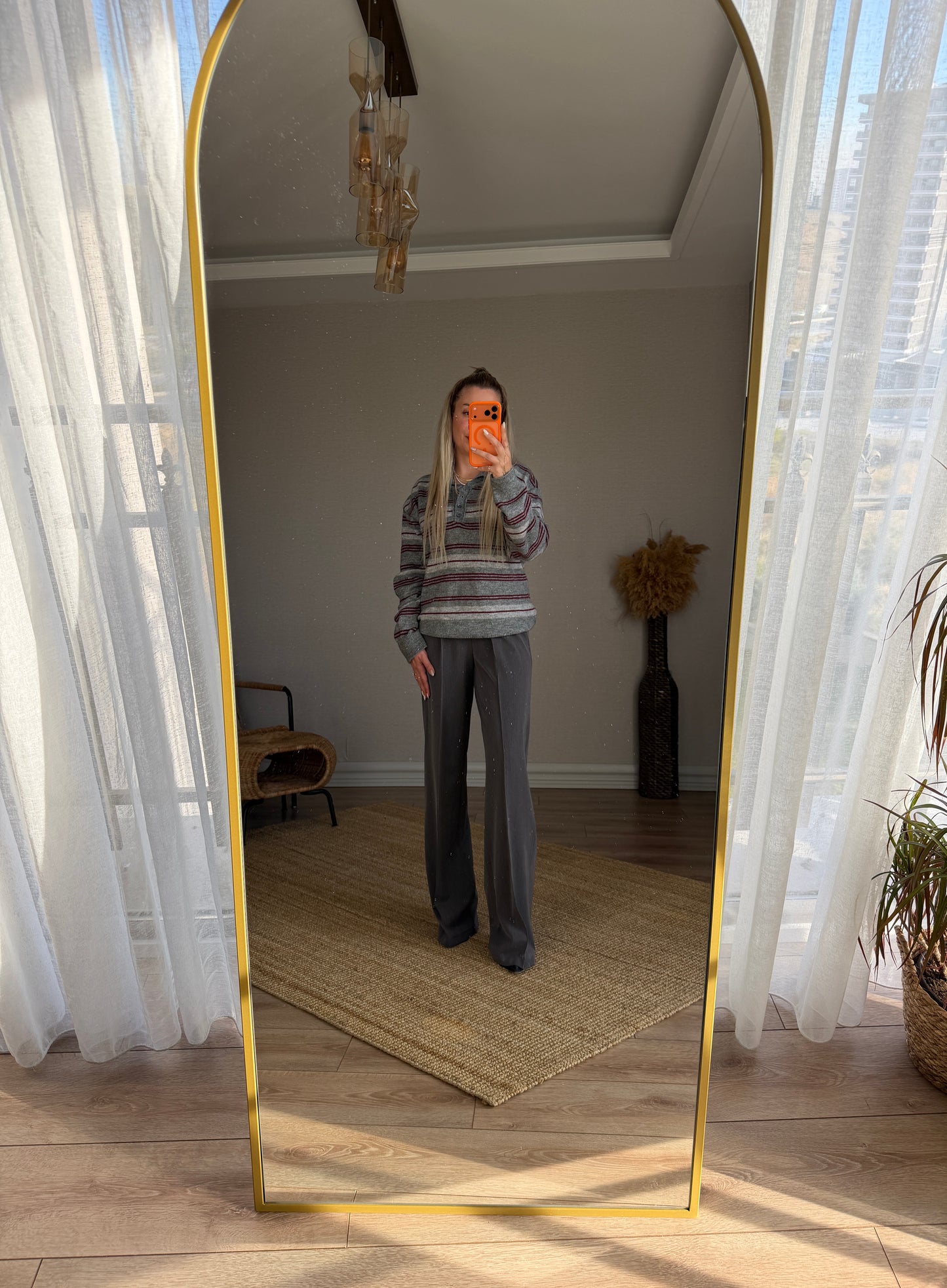 GRİ BELİ LASTİKLİ PALAZZO