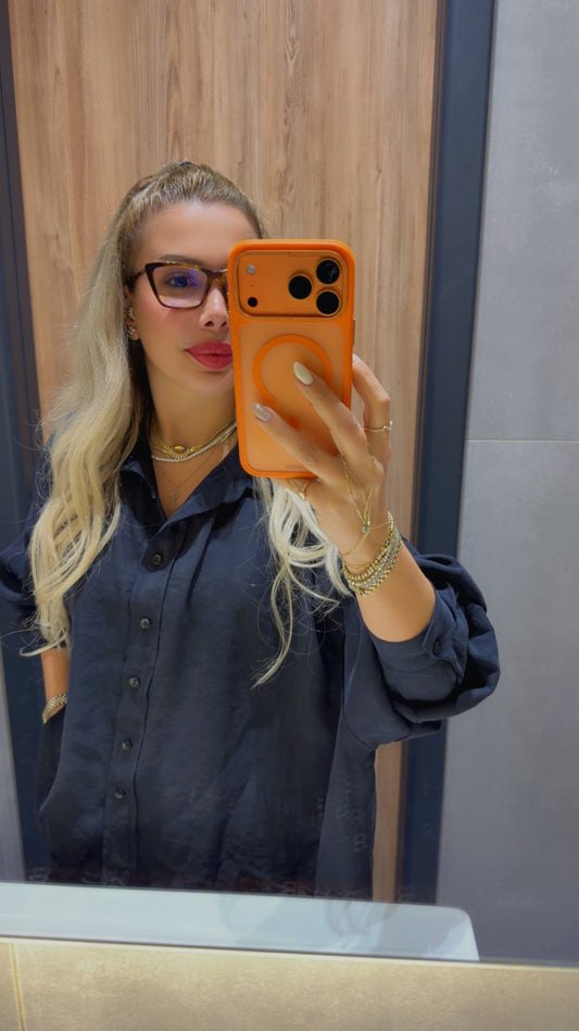 SİYAH TENSEL GÖMLEK