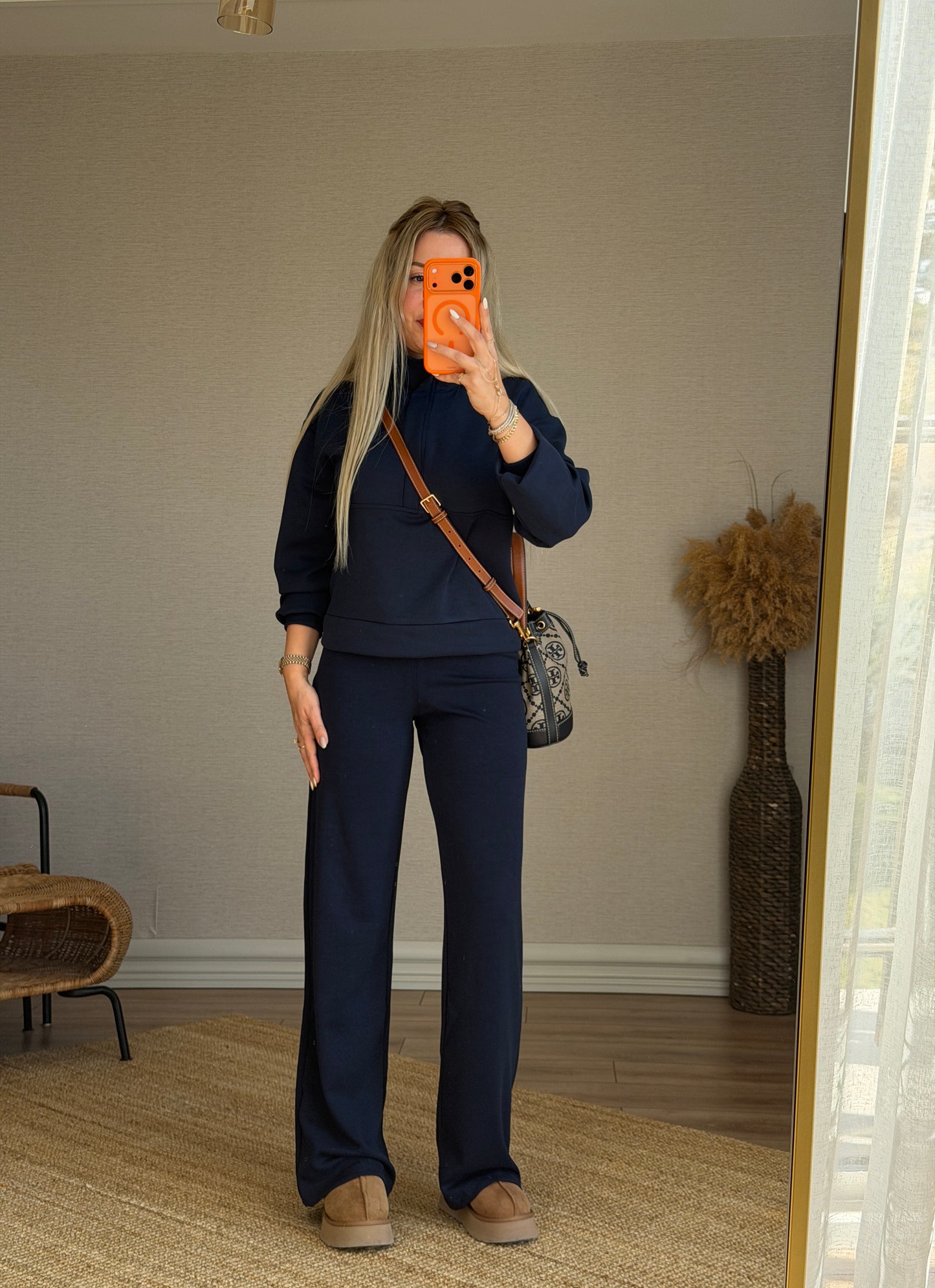 LACİVERT MODAL KUMAŞ EŞOFMAN TAKIM