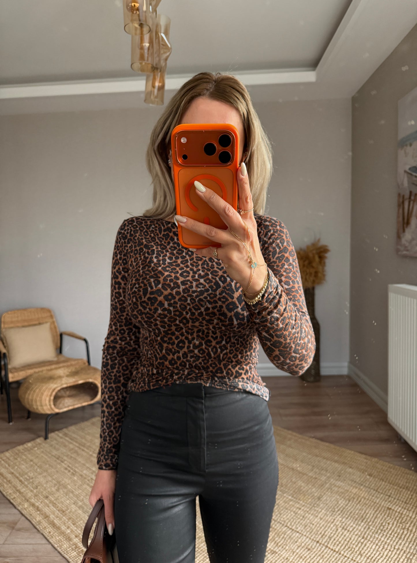 DİLVİN LEOPAR KAŞMİR BLUZ