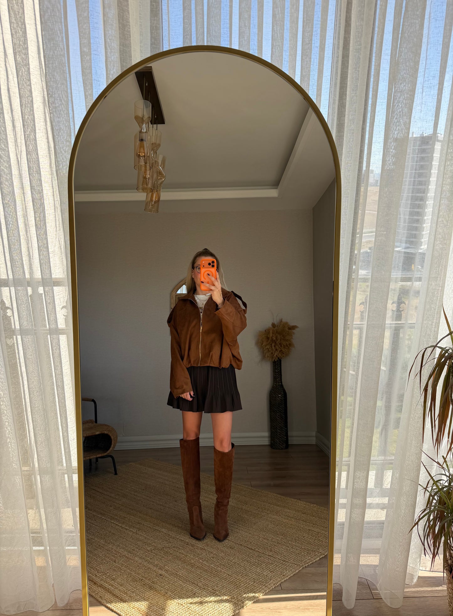 KAHVERENGİ PİLİLİ ETEK