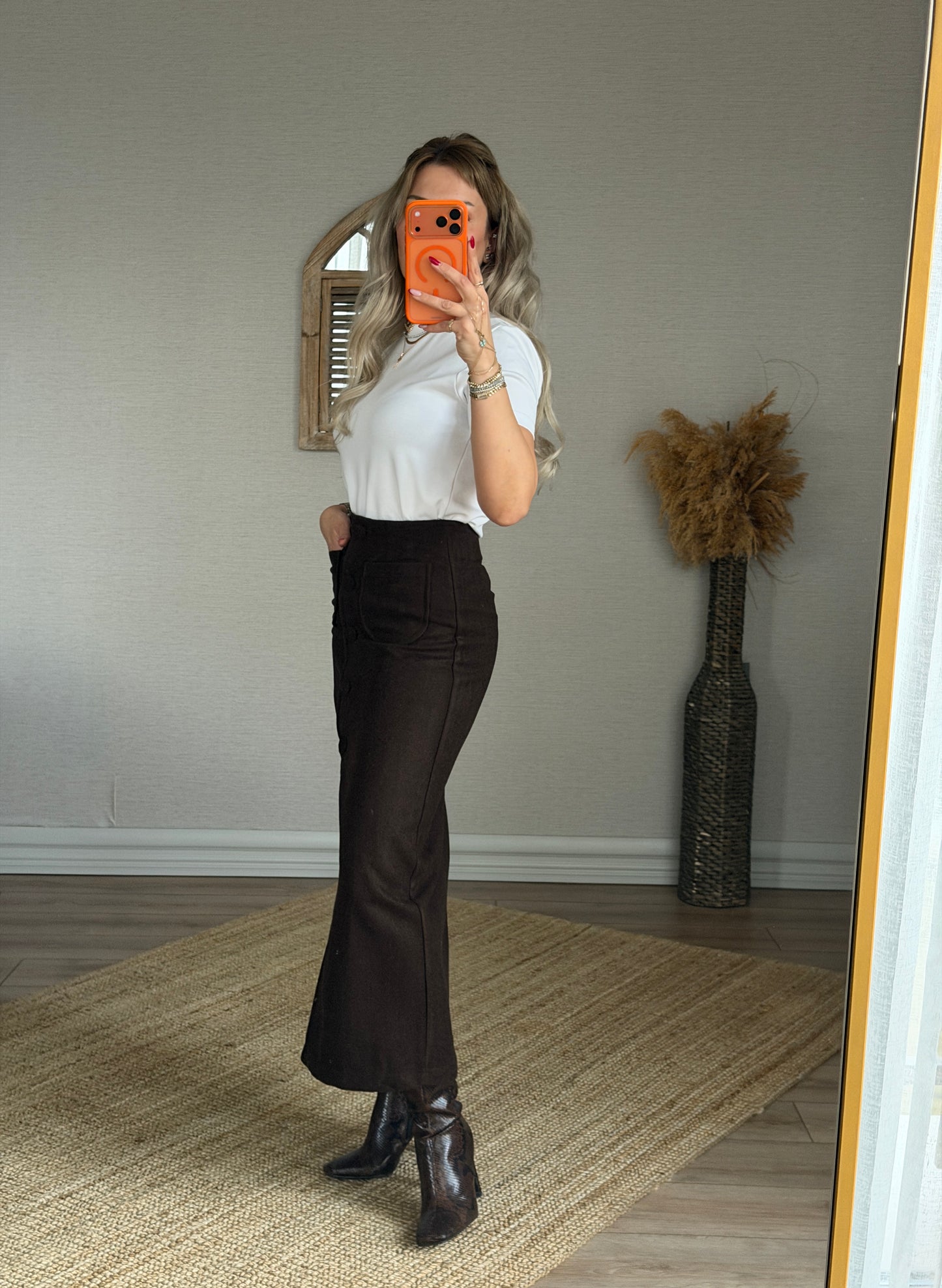 KAHVERENGİ KAŞE ETEK